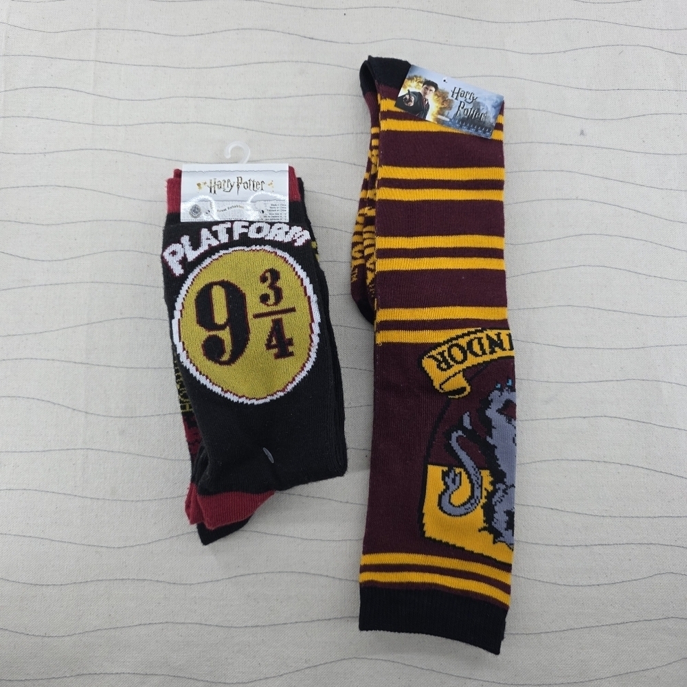 Lot Of 3 Harry Potter Socks Shoe Size 6-12 NEW